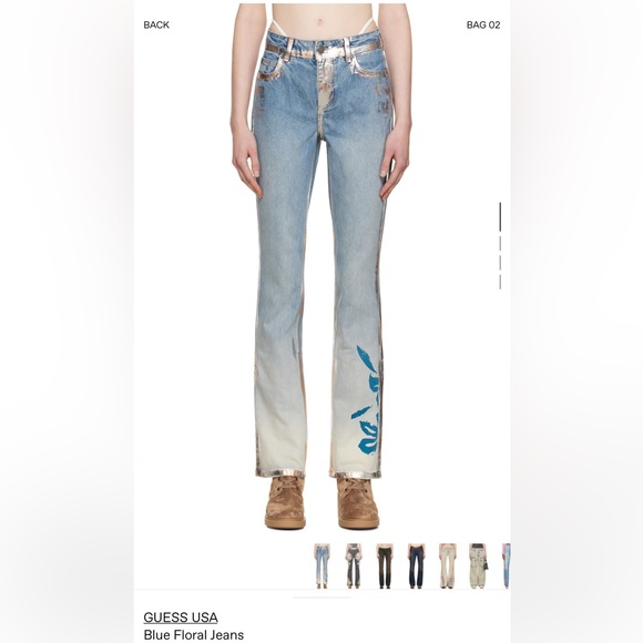 Guess USA Blue Flora Jeans - Picture 3 of 4